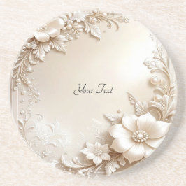 Porta-copos Ivory Flowers Sandstone Coaster