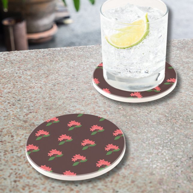 Porta-copos Ixora, Flor de Maha Sarakham (escuro) Sandstone (Criador carregado)