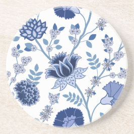 Porta-copos Jacobean Floral Lg Pattern Blue em Branco