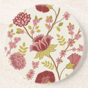 Porta-copos Jacobean Floral Lg Pattern Reds Pinks Dourado Crea