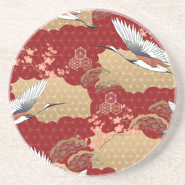 Porta-copos Japonês Kimono Cherry Blossoms (Frente)