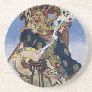 Porta-copos JC Leyendecker Rainha Maeve Guerreira Celta