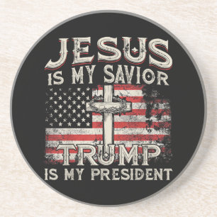 Porta-copos Jesus É Meu Salvador Trump É Meu Presidente Americ