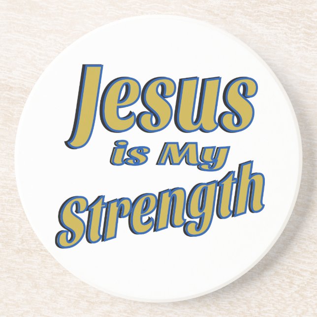 Porta-copos Jesus é minha força Dourada (Frente)