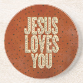Porta-copos Jesus Loves You Rustic Christian Encouragement