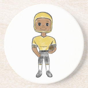 Porta-copos jogador de futebol retrô vintage preto amarelo sim