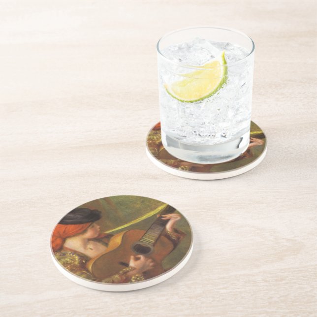 Porta-copos Jovem espanhola com guitarra por Pierre Renoir (Lateral)