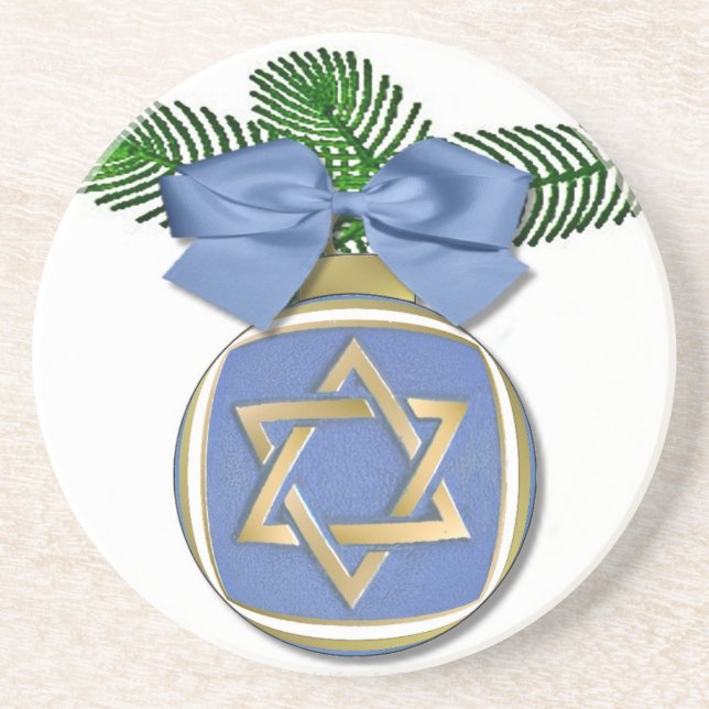 Porta-copos Judaica Hanukkah Star De David Ornament Impressão (Frente)