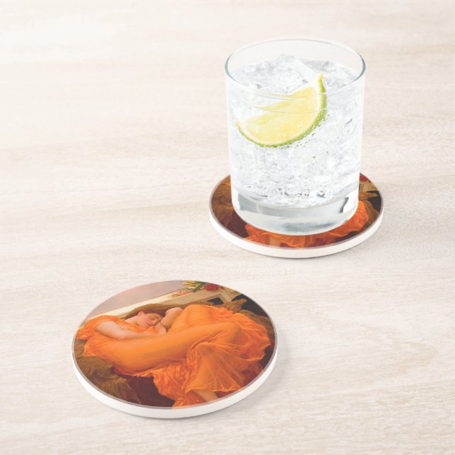 Porta-copos Junho flamejante por Lord Frederic Leighton (Lateral)