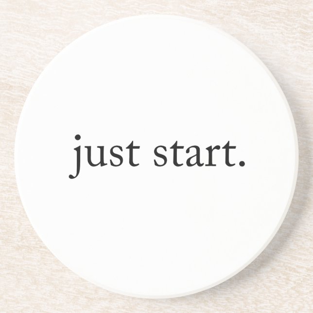 Porta-copos Just Start Inspirational Quote Sandstone Coaster (Frente)