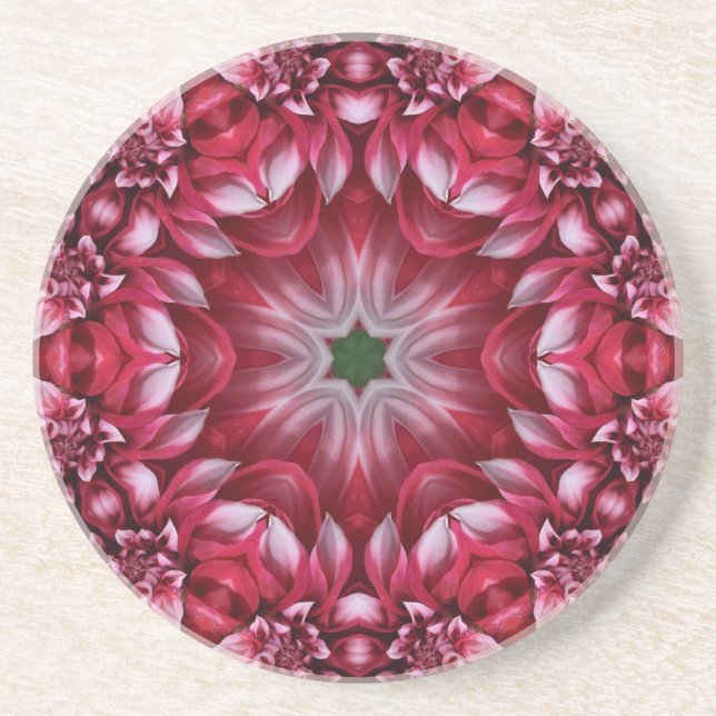 Porta-copos Kaleidoscópio Crimson Dahlia (Frente)