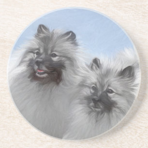 Porta-copos Keeshond Pair de Kees pintando Arte Animal Origina