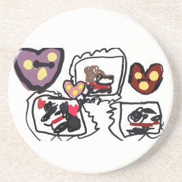 Porta-copos King Charles Spaniel hearts 