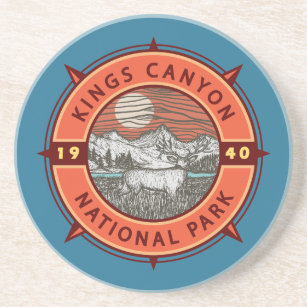 Porta-copos Kings Canyon National Park Mule Deer Retro Compass
