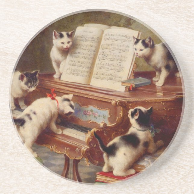 Porta-copos Kittens e Piano (Frente)