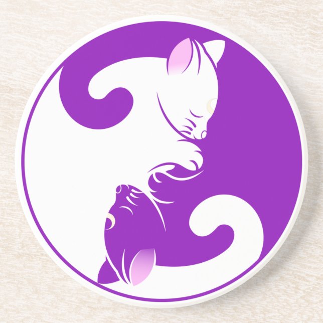 Porta-copos Kitty Cat Yin Yang | Roxo (Frente)