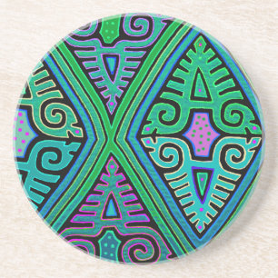 Porta-copos Kuna Indian Diamond Mola