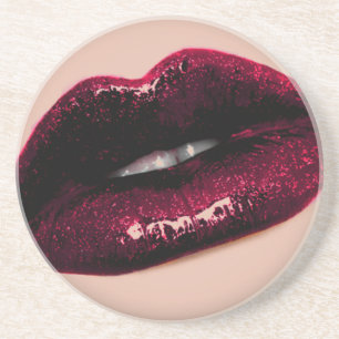 Porta-copos Lábios Sparkling encarnados de Kissable