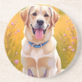 Porta-copos Labrador Amarelo | Pintura de Cachorro Labrador Re