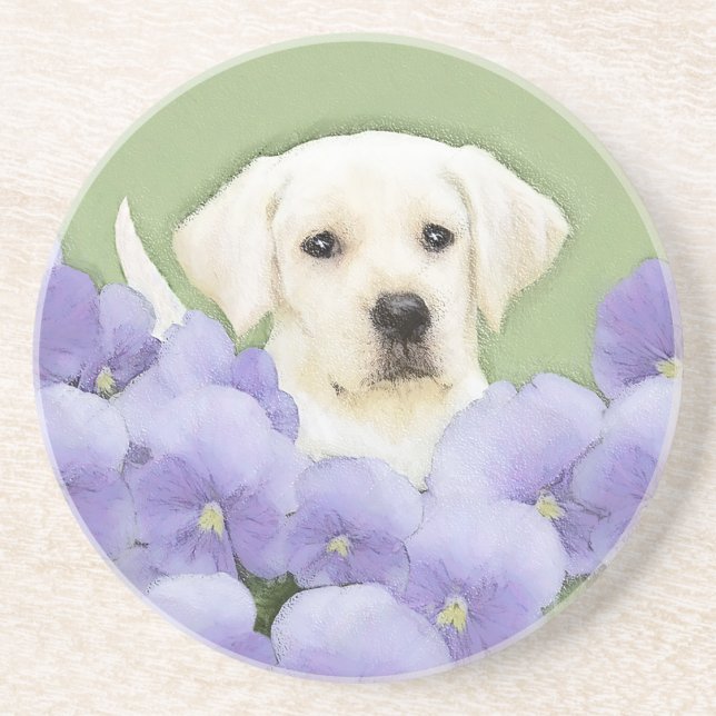 Porta-copos Labrador Retriever Puppy Pintura Original (Frente)