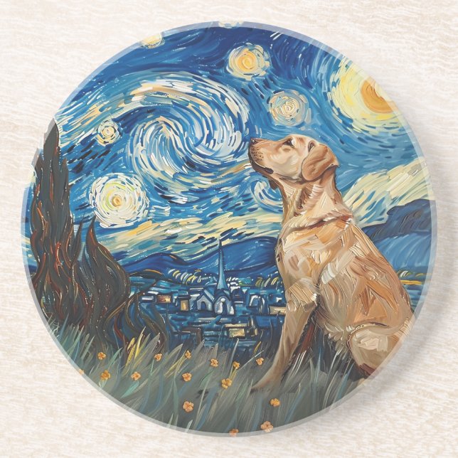 Porta-copos Labrador Retriever Yellow Lab Dog StarNight (Frente)