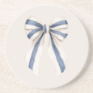 Porta-copos Laço de Listras Azuis Branco Creme