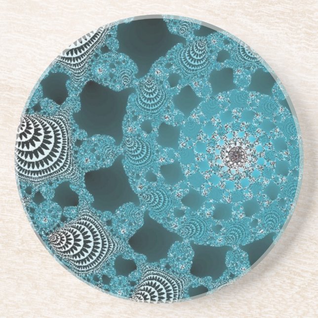 Porta-copos Lacy Doily em Azul (Frente)