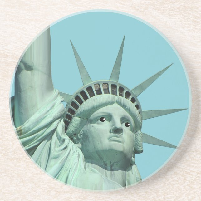 Porta-copos Lady Liberty em prata azul celeste (Frente)