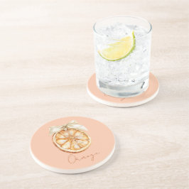 Porta-copos Laranja com Laço de Creme Bonito