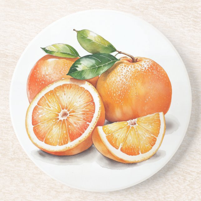 Porta-copos Laranjas em fatias e inteiras (Frente)