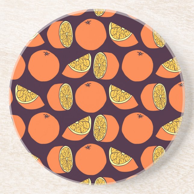 Porta-copos Laranjas sem soldadura, textura de safra. (Frente)