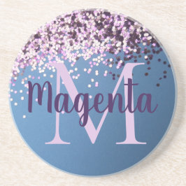 Porta-copos Lavanda Monograma Confetti em Azul