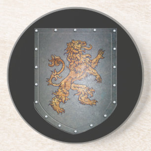 Porta-copos Leão medieval do protetor do metal