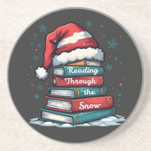 Porta-copos Leitura Através Da Neve Lendo Papais noeis Xmas Am
