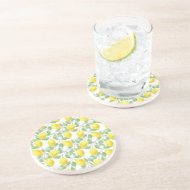 Porta-copos Lemon Pattern Round Sandstone