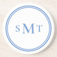 Letra azul e branca três letras monograma