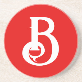 Porta-copos Letra inicial monograma branco branco clássico