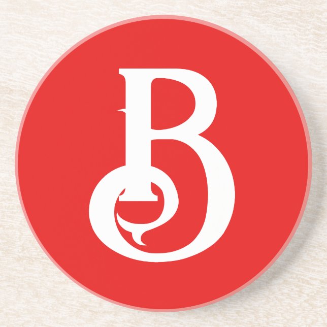 Porta-copos Letra inicial monograma branco branco clássico (Frente)