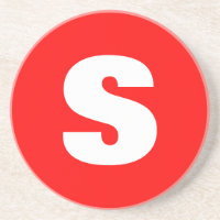 Letra inicial Monograma Estilo moderno Branco verm