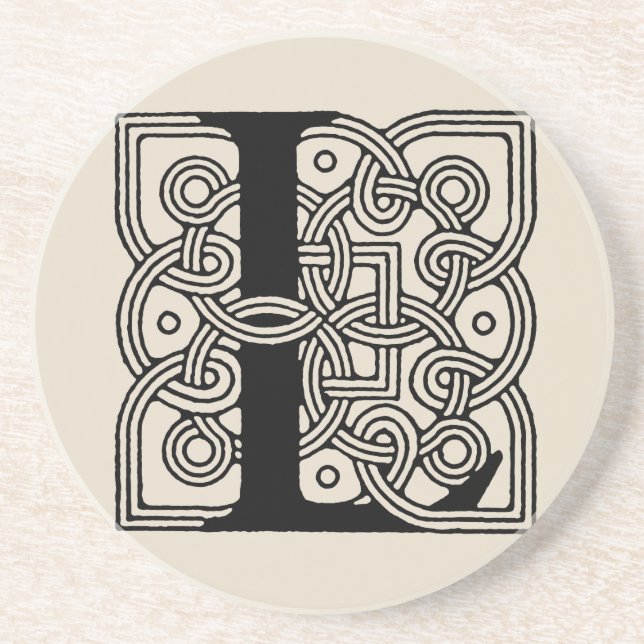 Porta-copos Letra L Monograma de Nó Celta Antigo (Frente)