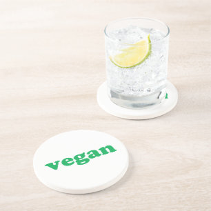 Porta-copos Letras verdes "vegan", brancas