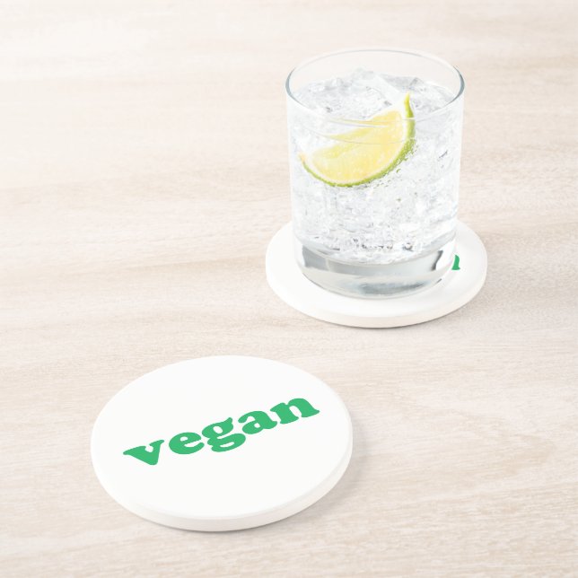 Porta-copos Letras verdes "vegan", brancas (Lateral)