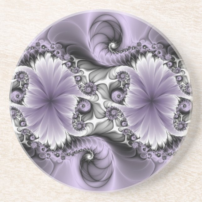Porta-copos Lilac Illusion Abstrato Floral Fractal Art Fantasy (Frente)