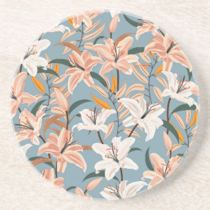 Porta-copos Lily Floral Blue Vintage Impressão