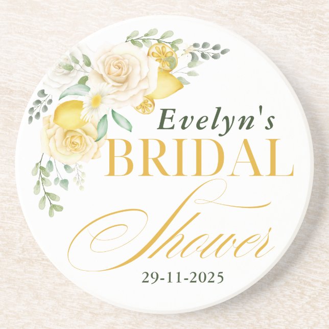 Porta-copos limões Eucalyptus Rosa Citrus Chá de panela (Frente)