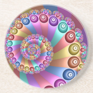 Porta-copos Linda Arco-Íris Colores Abstrato de Arte Fractal