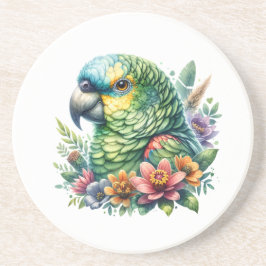 Porta-copos Linda Watercolor Amazon Parrot