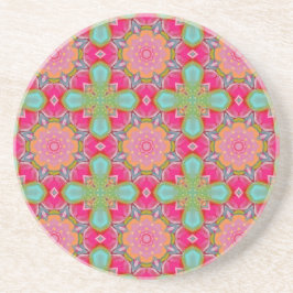 Porta-copos Lindo Floral Rosa Quente e Verde