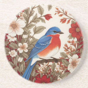 Porta-copos Lindo Floral Vermelho de Azulídeo Oriental 