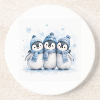 Porta-copos Lindo Trio de Pinguins de Inverno para Lata | Ador